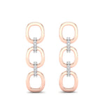 14k Two-toned Gold Chain-link Diamond Earrings - Abtin & Company 