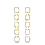 14k Two-toned Gold Chain-link Diamond Earrings - Abtin & Company 