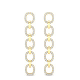 14k Two-toned Gold Chain-link Diamond Earrings - Abtin & Company 