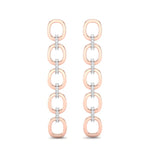 14k Two-toned Gold Chain-link Diamond Earrings - Abtin & Company 