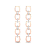 14k Two-toned Gold Chain-link Diamond Earrings - Abtin & Company 