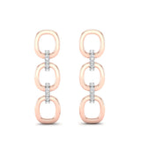 14k Two-toned Gold Chain-link Diamond Earrings - Abtin & Company 
