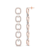 14k Two-toned Gold Chain-link Diamond Earrings - Abtin & Company 