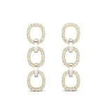 14k Two-toned Gold Chain-link Diamond Drop Earrings - Abtin & Company 