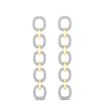 14k Two-toned Gold Chain-link Diamond Earrings - Abtin & Company 