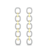 14k Two-toned Gold Chain-link Diamond Earrings - Abtin & Company 