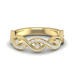 14k Gold Diamond Twisted Wedding Band Stacking Ring - Abtin & Company 