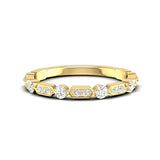 14k Gold Diamond Vintage Deco Stackable Ring Wedding Band - Abtin & Company 