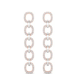 14k Two-toned Gold Chain-link Diamond Earrings - Abtin & Company 