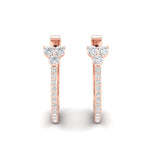 14K Gold Flower Diamond Huggie Earrings - Abtin & Company 