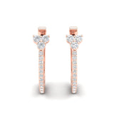 14K Gold Flower Diamond Huggie Earrings - Abtin & Company 