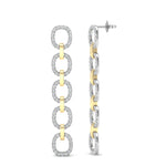 14k Two-toned Gold Chain-link Diamond Earrings - Abtin & Company 