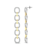 14k Two-toned Gold Chain-link Diamond Earrings - Abtin & Company 