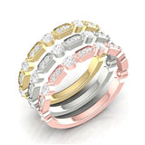 14k Gold Diamond Vintage Deco Stackable Ring Wedding Band - Abtin & Company 
