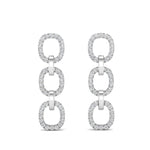 14k White Gold Chain-link Diamond Drop Earrings - Abtin & Company 