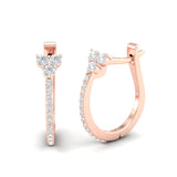 14K Gold Flower Diamond Huggie Earrings - Abtin & Company 