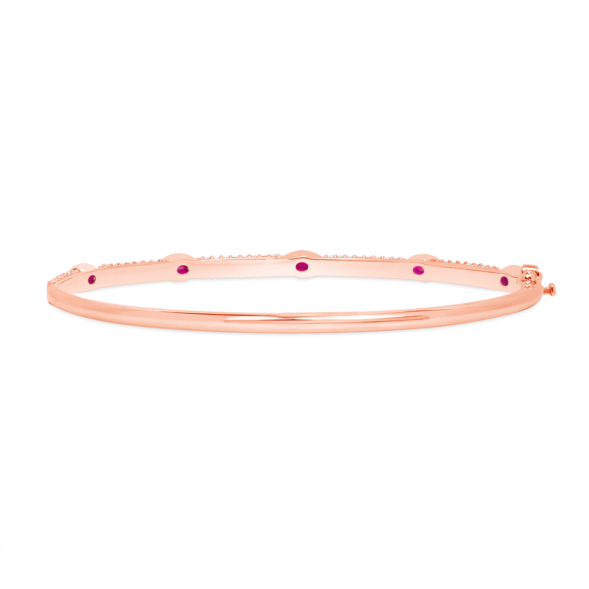 14K Gold Diamond and Ruby Bangle - Abtin & Company 