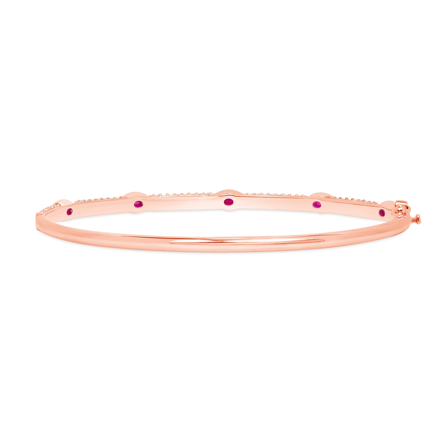 14K Gold Diamond and Ruby Bangle - Abtin & Company 