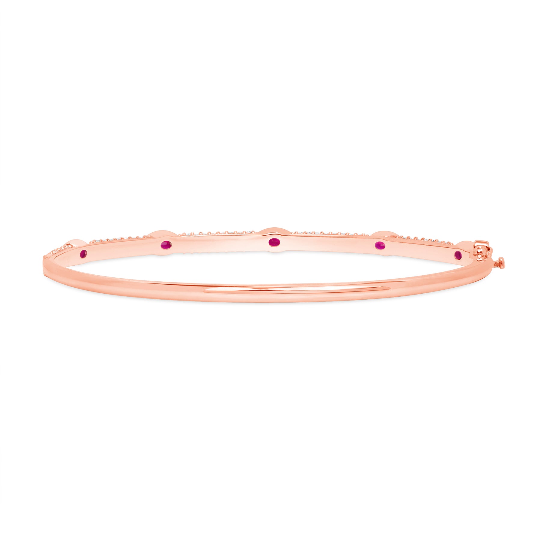 14K Gold Diamond and Ruby Bangle - Abtin & Company 
