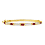 14K Gold Ruby and Diamond Bangle - Abtin & Company 