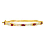 14K Gold Ruby and Diamond Bangle - Abtin & Company 