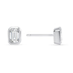 14K Gold Emerald-cut Diamond Stud Earring - Abtin & Company 