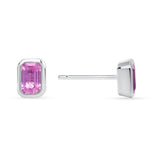 14K Gold Pink Sapphire Stud Birthstone Earring - Abtin & Company 