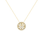 14K Gold Flower Cluster Diamond Pendant - Abtin & Company 