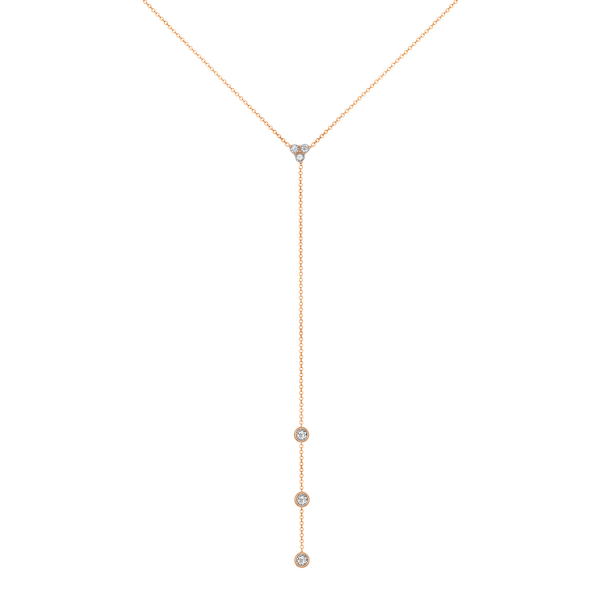 14K Gold Diamond Y-Necklace Lariat Necklace - Abtin & Company 
