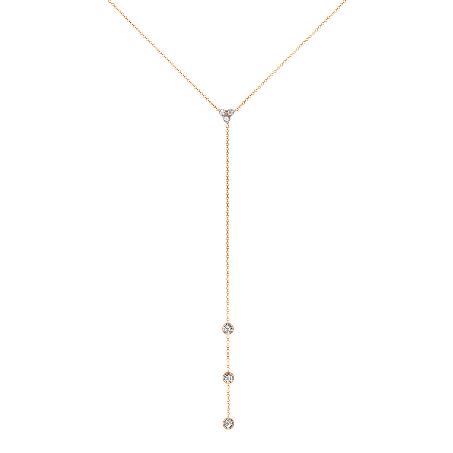 14K Gold Diamond Y-Necklace Lariat Necklace - Abtin & Company 