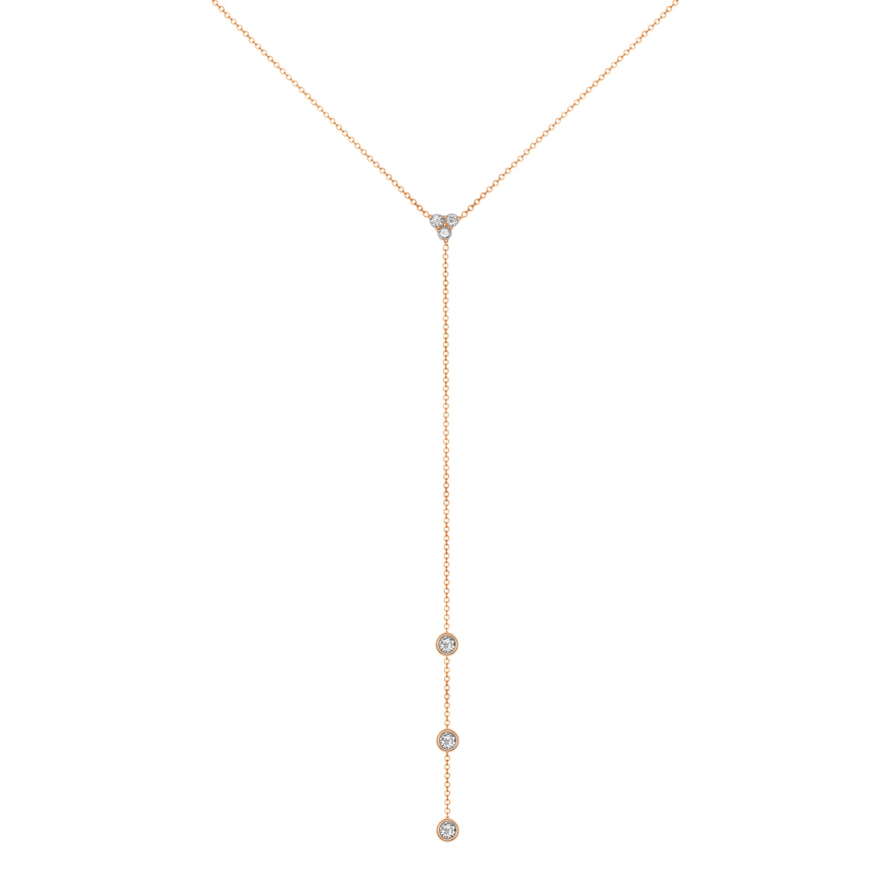 14K Gold Diamond Y-Necklace Lariat Necklace - Abtin & Company 