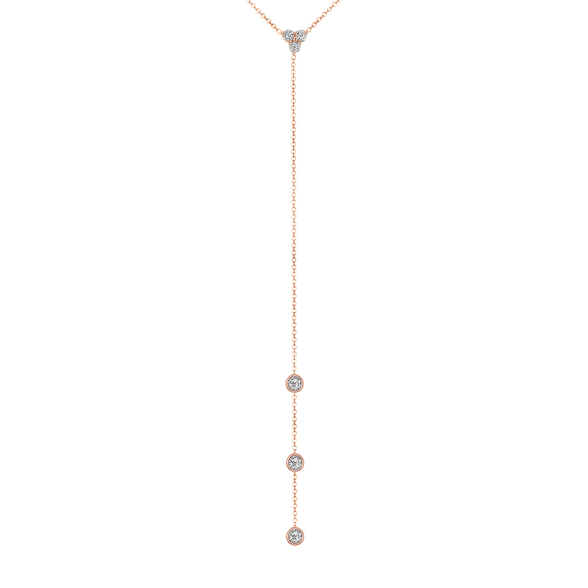 14K Gold Diamond Y-Necklace Lariat Necklace - Abtin & Company 