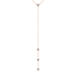 14K Gold Diamond Y-Necklace Lariat Necklace - Abtin & Company 