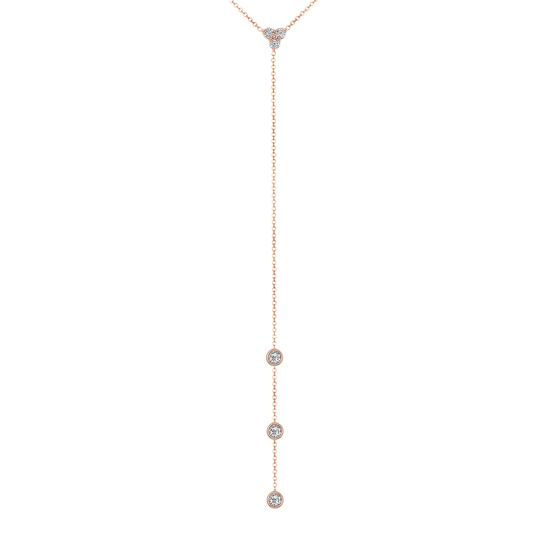 14K Gold Diamond Y-Necklace Lariat Necklace - Abtin & Company 