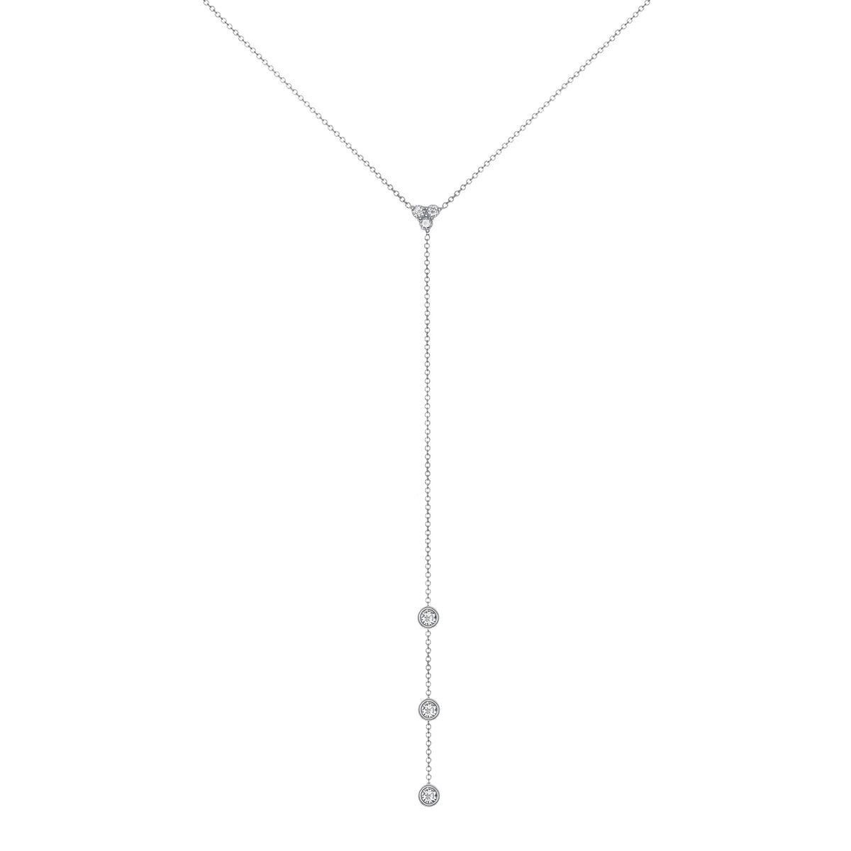 14K Gold Diamond Y-Necklace Lariat Necklace - Abtin & Company 