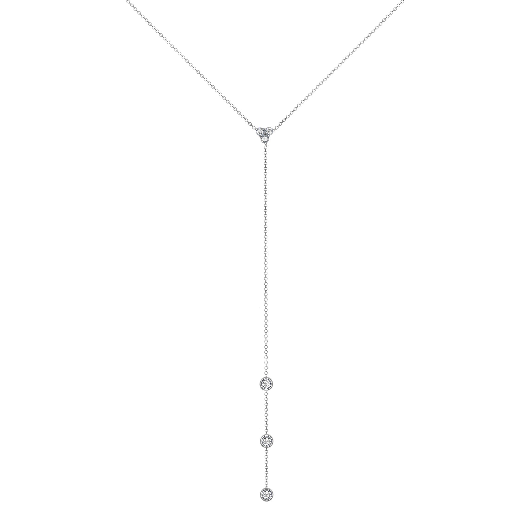 14K Gold Diamond Y-Necklace Lariat Necklace - Abtin & Company 