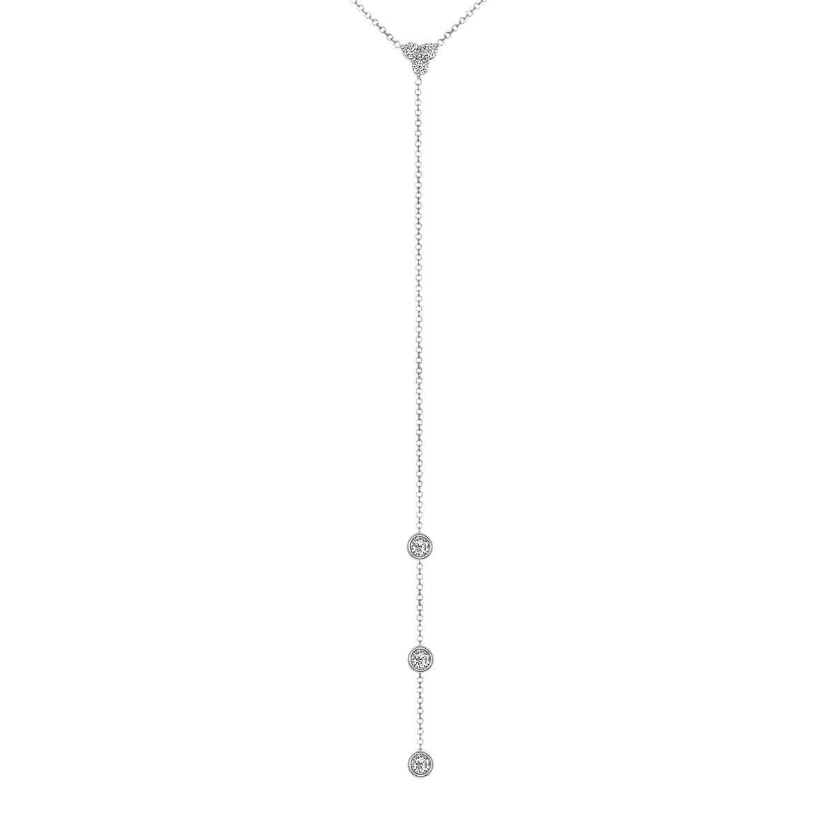 14K Gold Diamond Y-Necklace Lariat Necklace - Abtin & Company 
