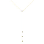 14K Gold Diamond Y-Necklace Lariat Necklace - Abtin & Company 