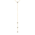 14K Gold Diamond Y-Necklace Lariat Necklace - Abtin & Company 