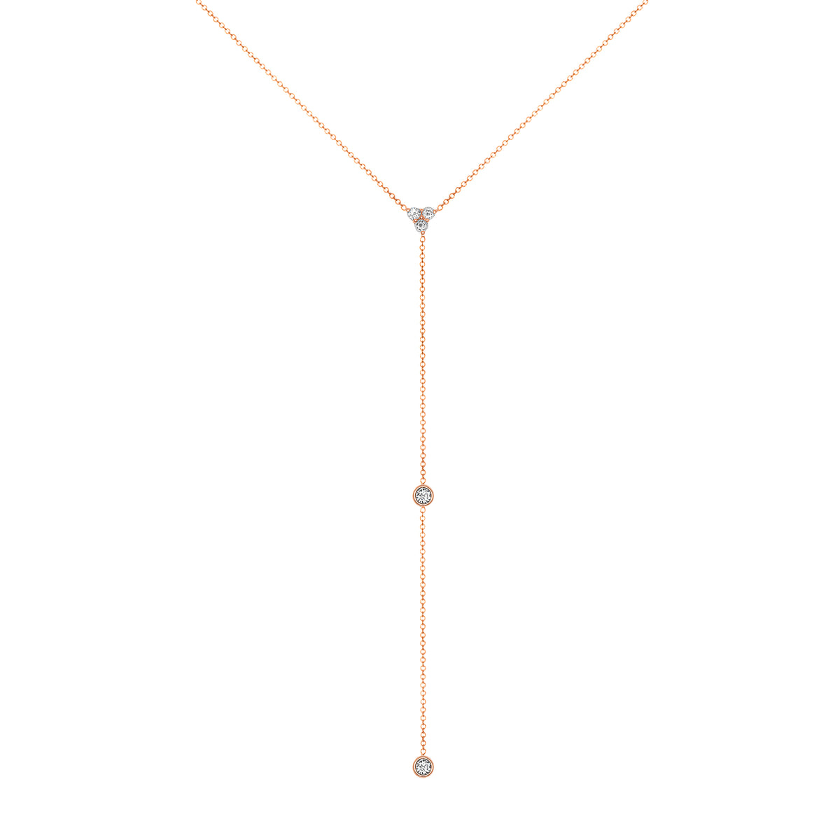 14K Diamond Y-Necklace Lariat Necklace - Abtin & Company 