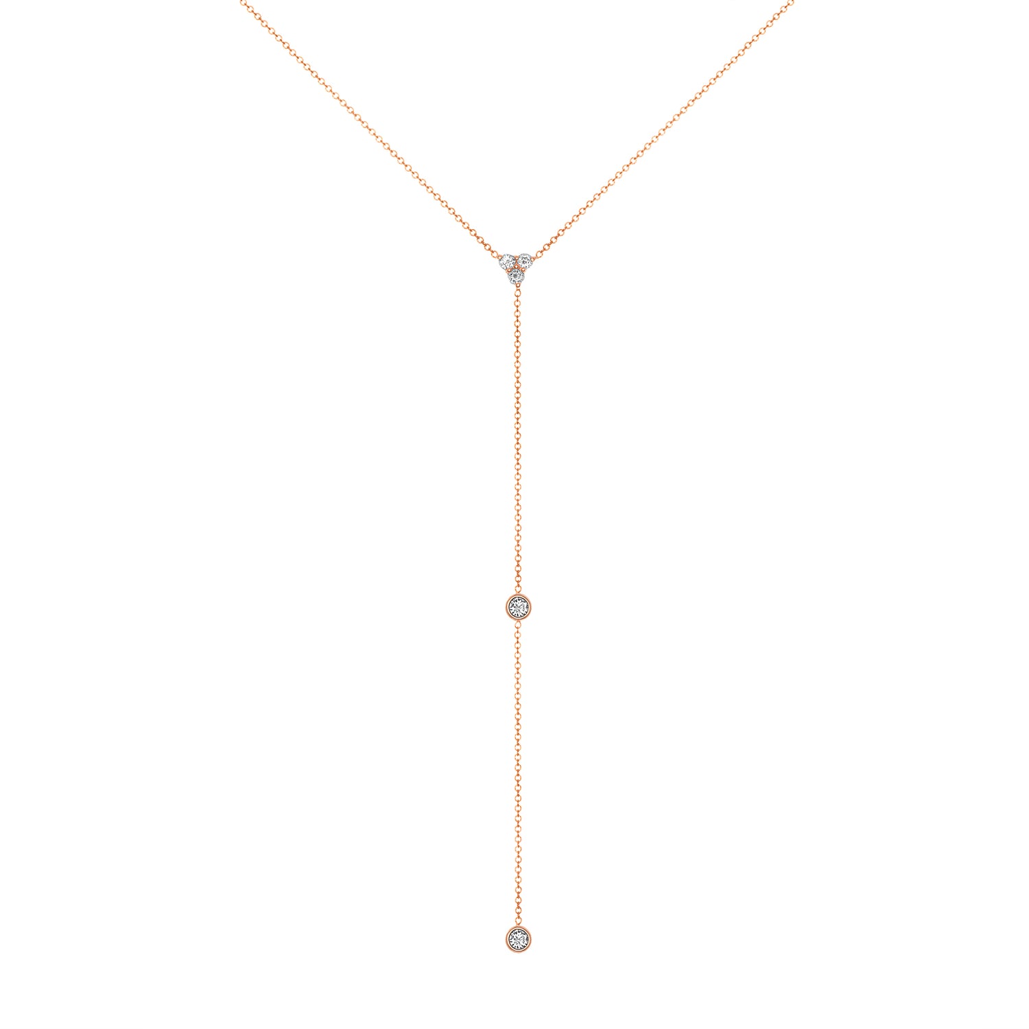 14K Diamond Y-Necklace Lariat Necklace - Abtin & Company 
