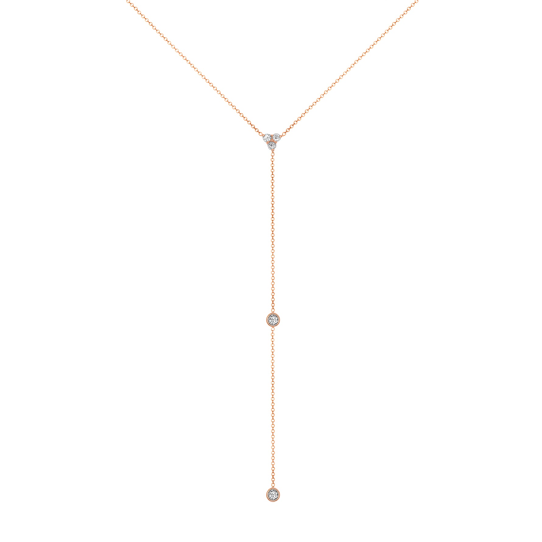 14K Diamond Y-Necklace Lariat Necklace - Abtin & Company 