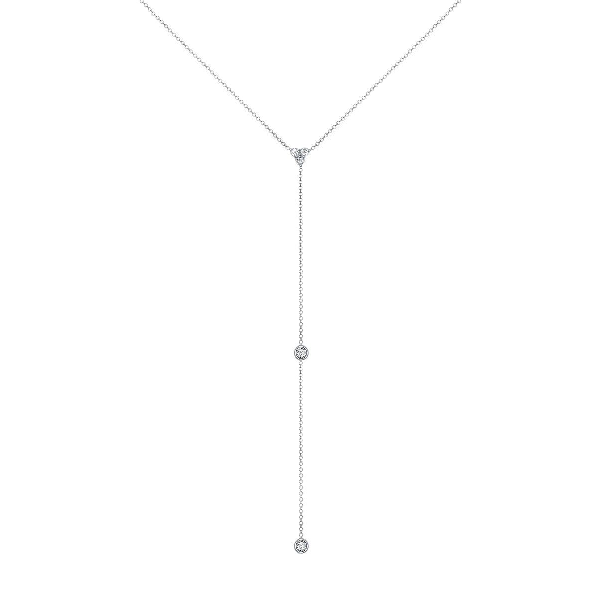 14K Diamond Y-Necklace Lariat Necklace - Abtin & Company 