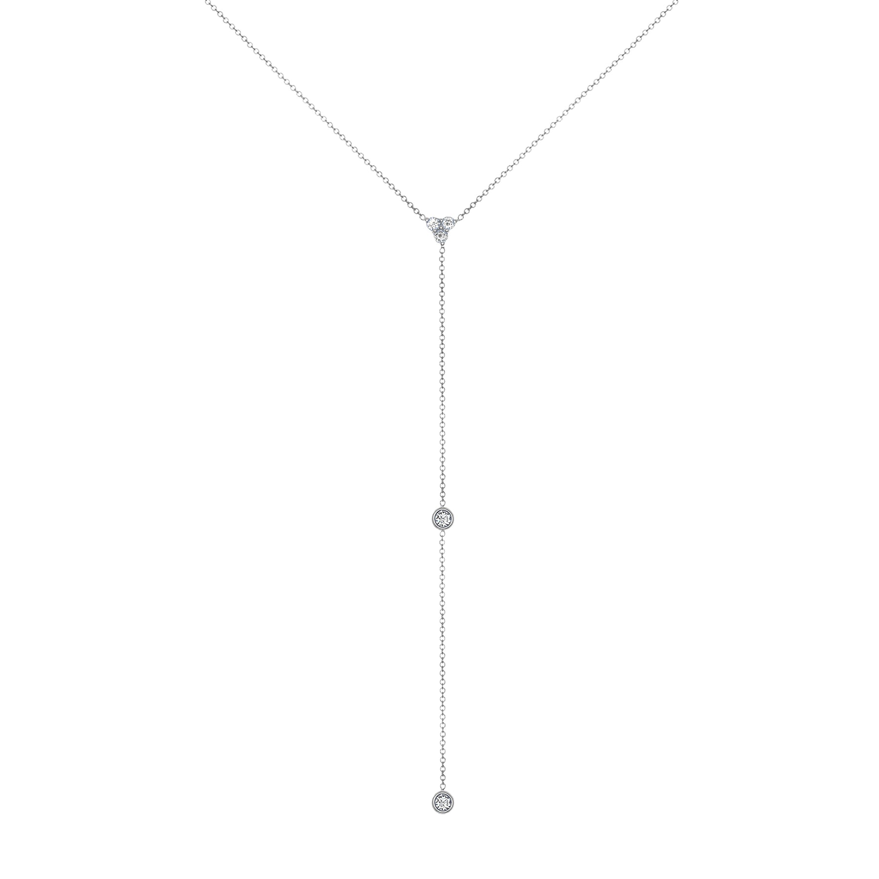 14K Diamond Y-Necklace Lariat Necklace - Abtin & Company 