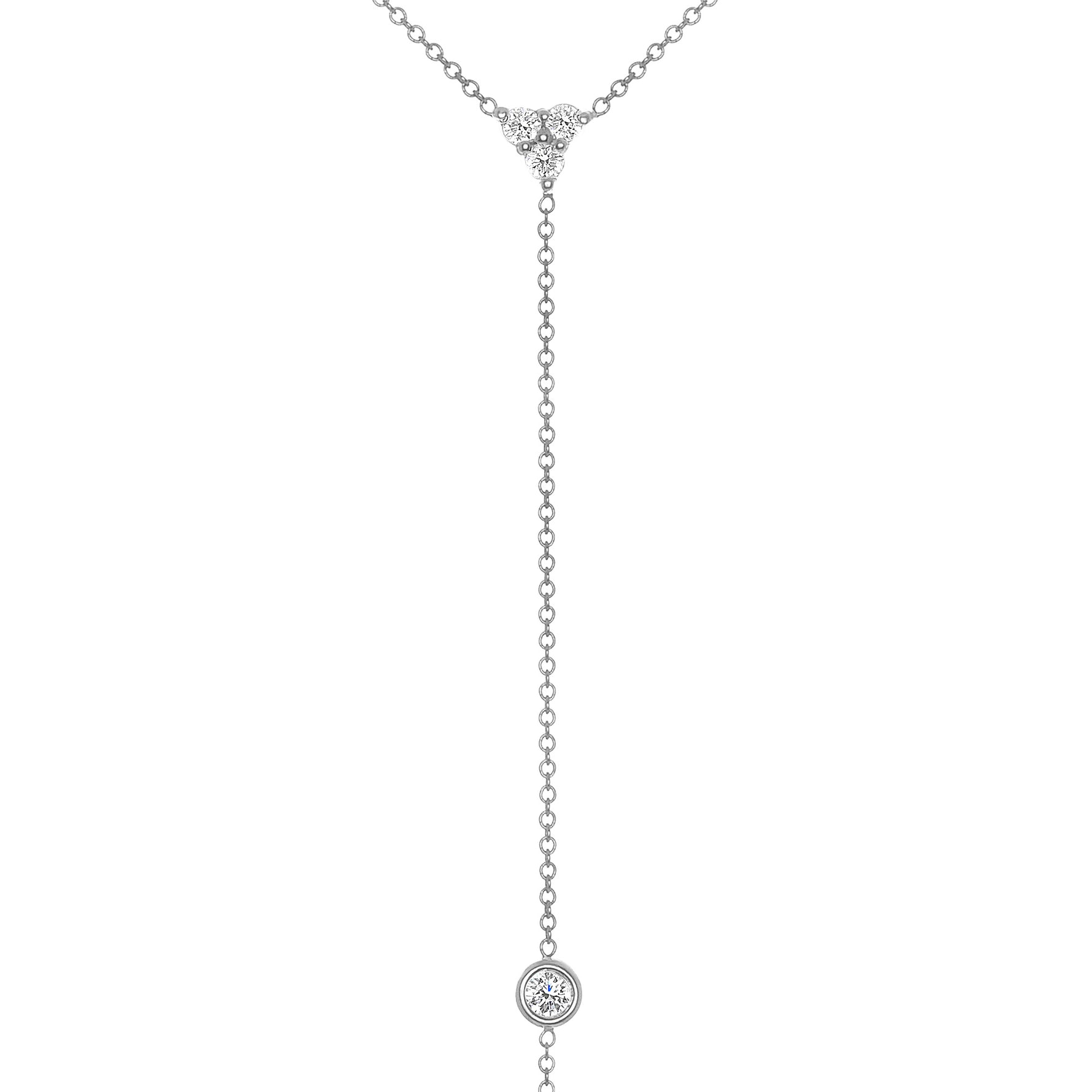 14K Diamond Y-Necklace Lariat Necklace - Abtin & Company 