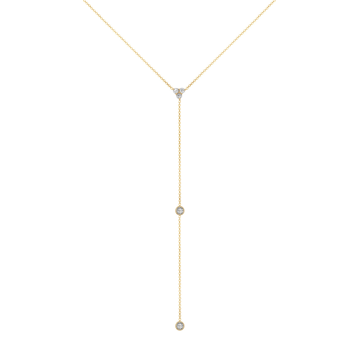 14K Diamond Y-Necklace Lariat Necklace - Abtin & Company 
