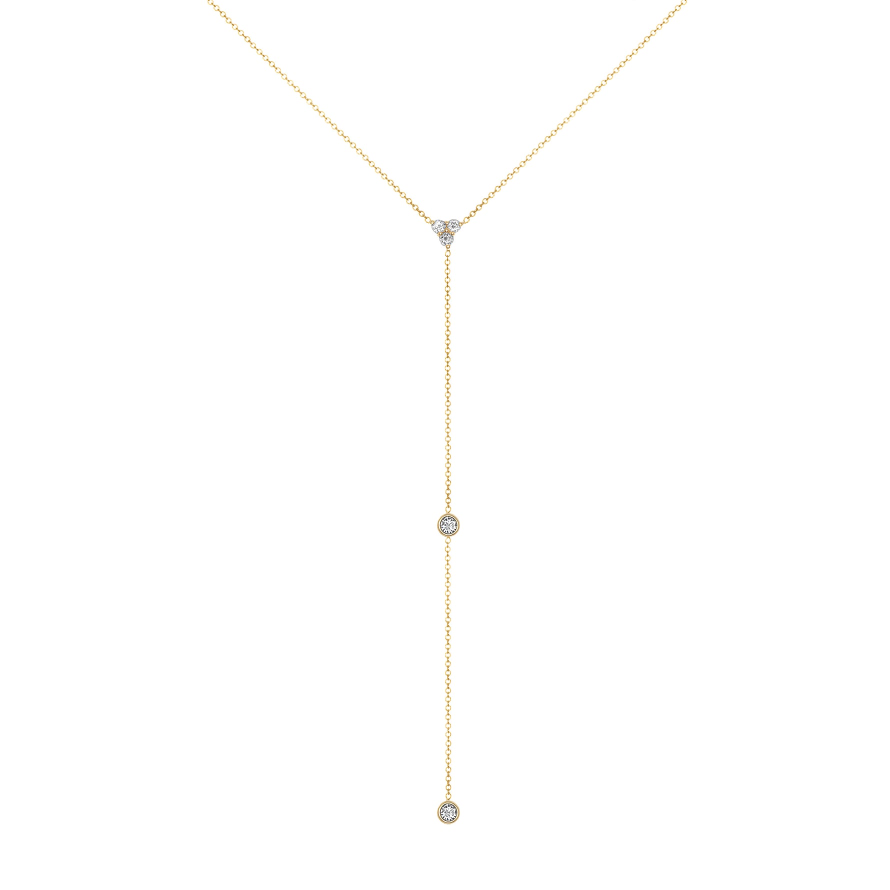 14K Diamond Y-Necklace Lariat Necklace - Abtin & Company 