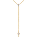 14K Diamond Y-Necklace Lariat Necklace - Abtin & Company 