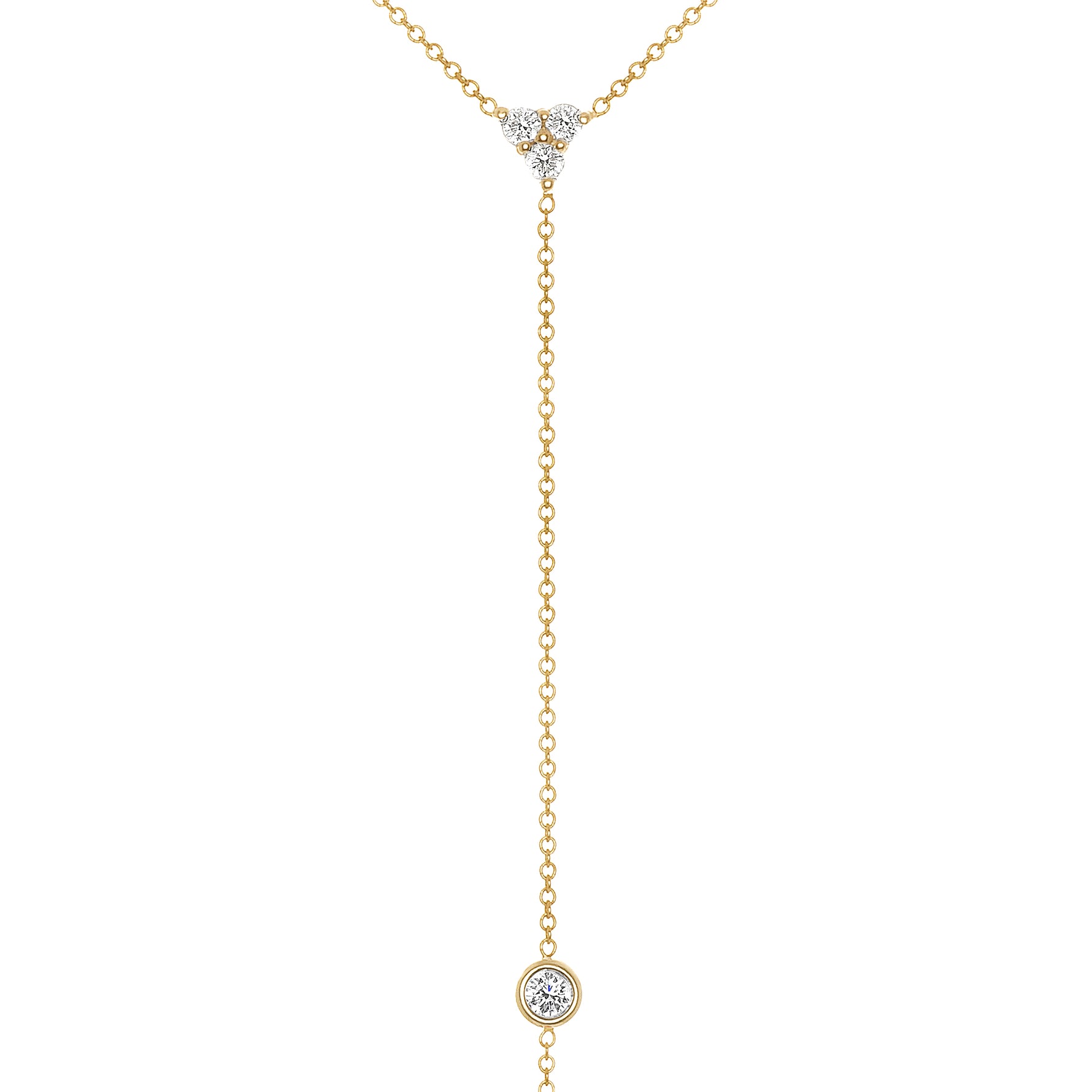 14K Diamond Y-Necklace Lariat Necklace - Abtin & Company 