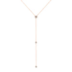 14K Gold Diamond Lariat Necklace Diamond Y-Necklace - Abtin & Company 